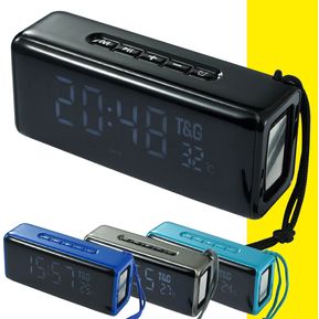 Reloj Despertador Digital Radio Altavoz Bluetooth Portatil