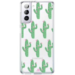 Funda Cactus Con Flor Rosa Shockproof Samsung S21 Plus