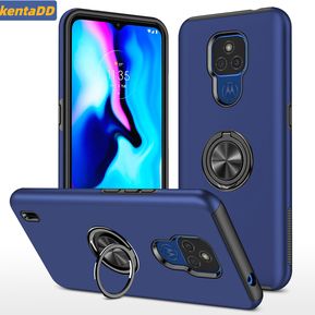 kentaDD Funda Carcasa Motorola Moto E7 Anillo Magnético Azul