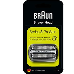 Repuesto de cabezal de afeitadora eléctrica Braun Series 3 ProSkin 32B (negro)