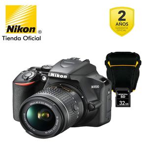 Cámara Nikon D3500  Lente 18-55mm  Memoria SD 32GB+ Estuche