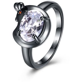 Las mujeres de moda de boda blanco del compromiso circón anillos de dedo joyería regalo