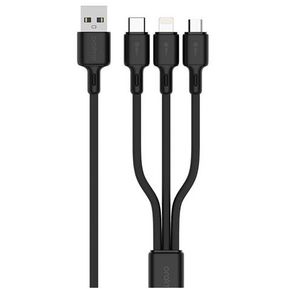 Cable datos Oraimo OCD X92 ligthning+ USB-C + Micro USB 3 en 1 - Negro