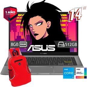 Laptop Asus VivoBook Core i5 8GB 512GB W11 - Año de Garant�...