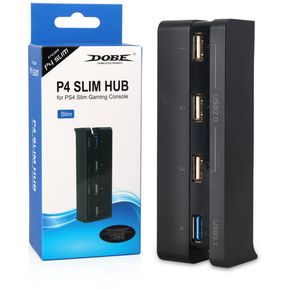Puerto HUB USB 4 en 1 de alta velocidad + 1 puerto USB 3,1 + 3 puertos USB 2,0 para consola Sony PlayStation 4 slim PS4,controlador negro