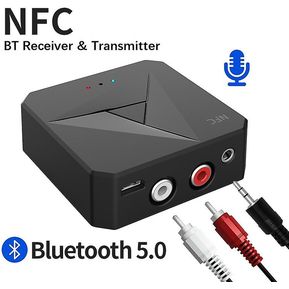 Transmisor Bluetooth 2 en 1 Receptor Nfc 3.5aux Receptor de altavoz para automóvil Rca