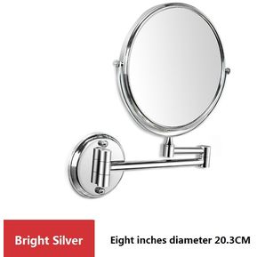 Espejo de maquillaje perforado gratis espejo de pared de baño 8 pulgadas 3X lente de espejo de aumento flexible montado ligero tocador de baño lente cosmética
