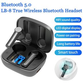 LB-8 TWS Auriculares InaláMbricos Bluetooth Smart Touch Con-Negro