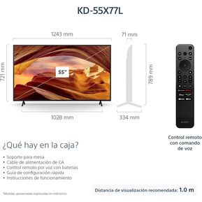 PANTALLA 55 PULGADAS SONY LED GOOGLE TV 4K ULTRA HD KD-55X77...