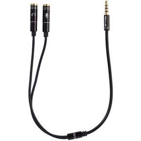3.5mmMIC Headphone Mic Audio Splitter Gold-Plated Aux Extension Adapter Cable