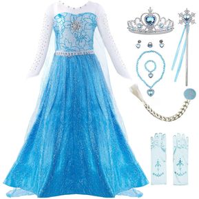 Frozen Elsa Snow Queen Dress Vestido de novia para niñas co...