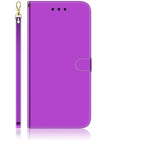 Lujosa funda abatible de cuero con espejo para iphone 11 Pro, para 7 8 Plus 6 6S, funda tipo billetera para iphone XS Max XR X, fundas, nuevo diseño de bolsas de PU（#Purple Red）