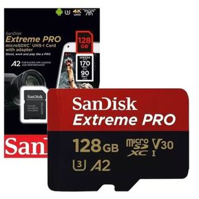 Sandisk Extreme Pro 128 GB con adaptador microSDXC 200 MB A2 V30 4K