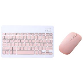 Ratón luz del teclado del juego portátil de 7 pulgadas Tablet PC móvil del teléfono General teclado inalámbrico y ratón - teclado + ratón de color rosa