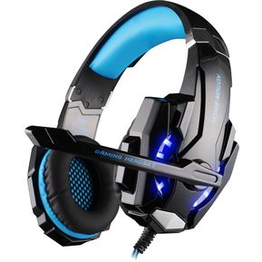 3.5mm Gaming Headset Headphones c Para PC Laptop Negro + azul