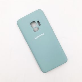 Funda de silicona líquida 100% para Samsung Galaxy S9 Plus, funda trasera suave y sedosa para Galaxy S 9/S9 Plus/S9 + funda para teléfono(#Light Blue)