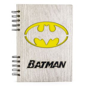 Libreta con Logo de Batman en Madera Agenda Cuaderno de Notas Apuntas