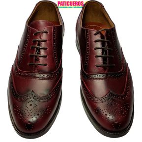 Zapatos Calzado Formales Cómodos Hombre Caballero En Cuero Vino Tinto