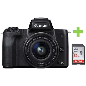 Cámara Canon EOS M50 Mark II 15-45 IS STM+SD 32GB-Negro