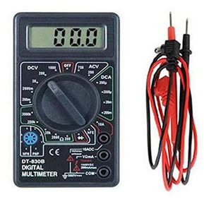 DT830B LCD multifuncional Pantalla compacta multímetro digital eléctrico del amperímetro del voltímetro de resistencia capacitancia Tester