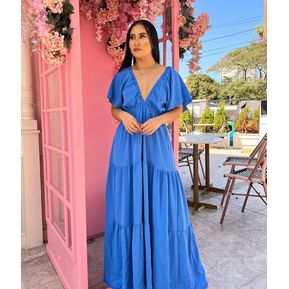 Vestido Verano Campana Elegante Fiesta - Azul