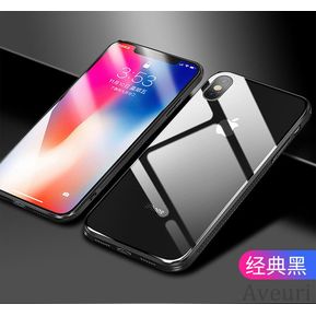 For iPhone 11 Pro Max 2019 iphone11 Funda de vidrio transparente para teléfono i para iPhone 11 Pro Max iPhone X XR XS Max fundas de cubierta templada para iPhone 6 iPhone 6 6 s 6 7 8 Plus Coque(#Black)