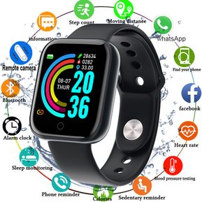 Reloj inteligente Bluetooth Smart Watch Y68 Fitness Pulsera rastreador de actividad monitor de ritmo cardíaco presión arterial