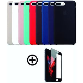 Silicon Case Iphone 8 Plus + vidrio 11d