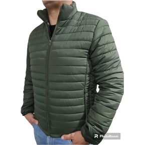 chaqueta invierno impermeable acolchada para caballero color verde