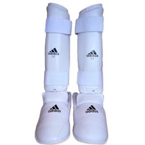 Espinilleras Karate adidas color  blanco