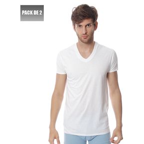 Fruit of the Loom Camiseta blanca con cuello en V para hombre, 5 unidades,  tallas grandes 2X, 3X