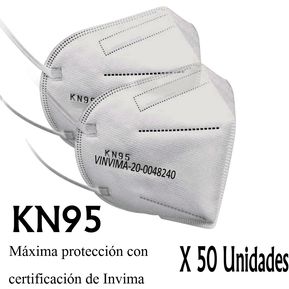 50 Tapabocas-Mascarilla Protección Kn95 95%Eficacia Aoxing certificado
