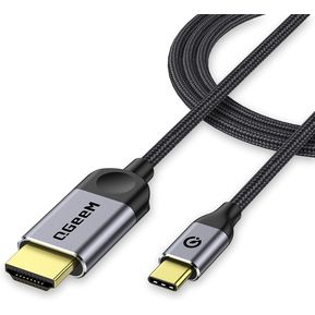 Adaptador de cable USB C a HDMI 4K de 6 pies, QGeeM Cable USB tipo C a HDMI Thunderbolt 3 Compatible con MacBook Pro 2017-2020 IPad pro, Samsung S9 S10, Surface Book 2, Dell XPS 13/15, Pixelbook Más