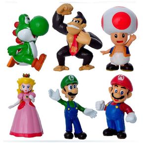 6 unids Super Mario Luigi Yoshi's Princess Peach Donkey Kong...