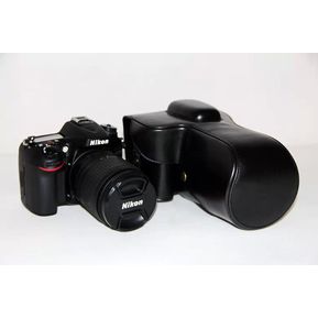 Funda de cuero PU Vintage para cámara Nikon D5100 D5200 D5300 18-55mm 18-105mm bolso para cámara y lentes café negro y marrón