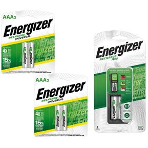 Cargador de Pilas MINI Energizer + 4 Pilas AAA