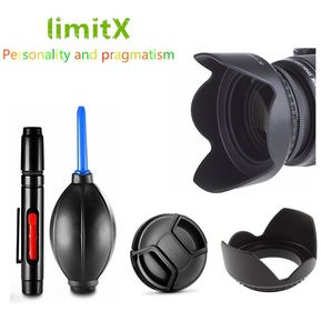 Accesorios 4 en 1 para parasol/tapa de lente/bolígrafo de limpieza/bomba de soplador de aire para cámara Digital Sony DSC H400 HX350 HX300