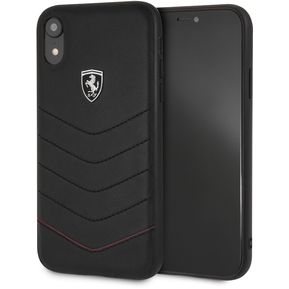 Funda Protector Carcasa Ferrari Flechas Piel Acolchado iPhone XR-Negro