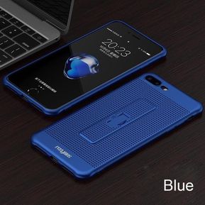 Funda Case Con IPhone 8 Plus Carcasa Con Soporte De Anillo Oculto-Azul