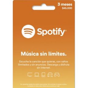 Código Spotify Premium 45.000 3 Meses Tv - Consola - Celular - Musica