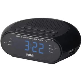 Radio Reloj RCA RC207A Despertador Doble Alarma Usb FM Led Cargador