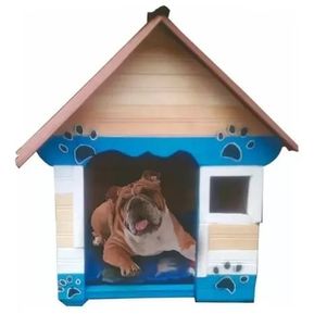 Casa Casas Para Mascota Animales Madera Perro Perros Jardín Azul