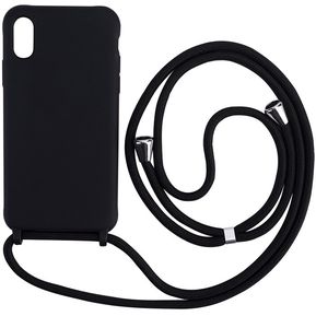 Correa cordón cadena collar cordón funda para Samsung Galaxy S20 S9 S10 E Plus Note 20 Ultra 10 Lite A51 A71 manos libres cuerda cubierta(#Black)
