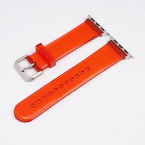 Correa de resina transparente para Apple Watch 3 4 5 38mm 42mm 40mm 44mm repuesto de pulsera transparente de TPU para iwatch 1 2(#Red)