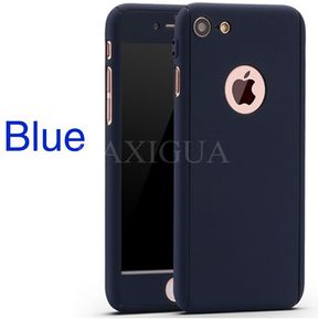 Carcasa protectora completa para iPhone 6,6s,7,8 Plus,carcasa para iPhone 11 Pro,XS,MAX,XR,carcasa de 5 5S con cristal,360(#Blue)