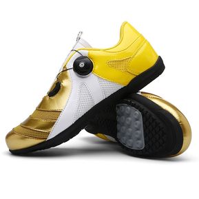 (#White yellow)planos de los hombres de carreras de carretera zapatillas de deporte de las mujeres al aire libre transpirable bicicleta de Trekking zapatos de hombre interior girando ciclismo zapatos