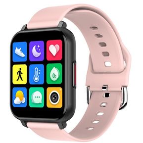 Reloj inteligente deportivo T82 para hombre y mujer dispositivo resistente al agua con control del ritmo cardíaco y de la presión sanguínea pantalla completamente táctil de pulgadas 1 55(#pink)