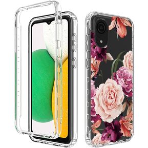 Estuche Carcasa De Flor Transparente 3 en 1 para Samsung Galaxy A03 Core