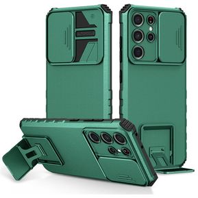 Para Samsung Galaxy S21Ultra Phone Case Cámara deslizante-Verde