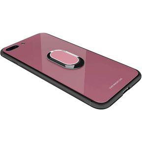 Bakeey 360   Rotation Ring Kickstand Funda protectora de vidrio magnético para iPhone 7 Plus / 8 Plus - i7 Plus Rose Gold